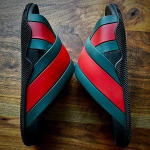 Gucci Agrado Web Stripe Slides - Men’s size 11